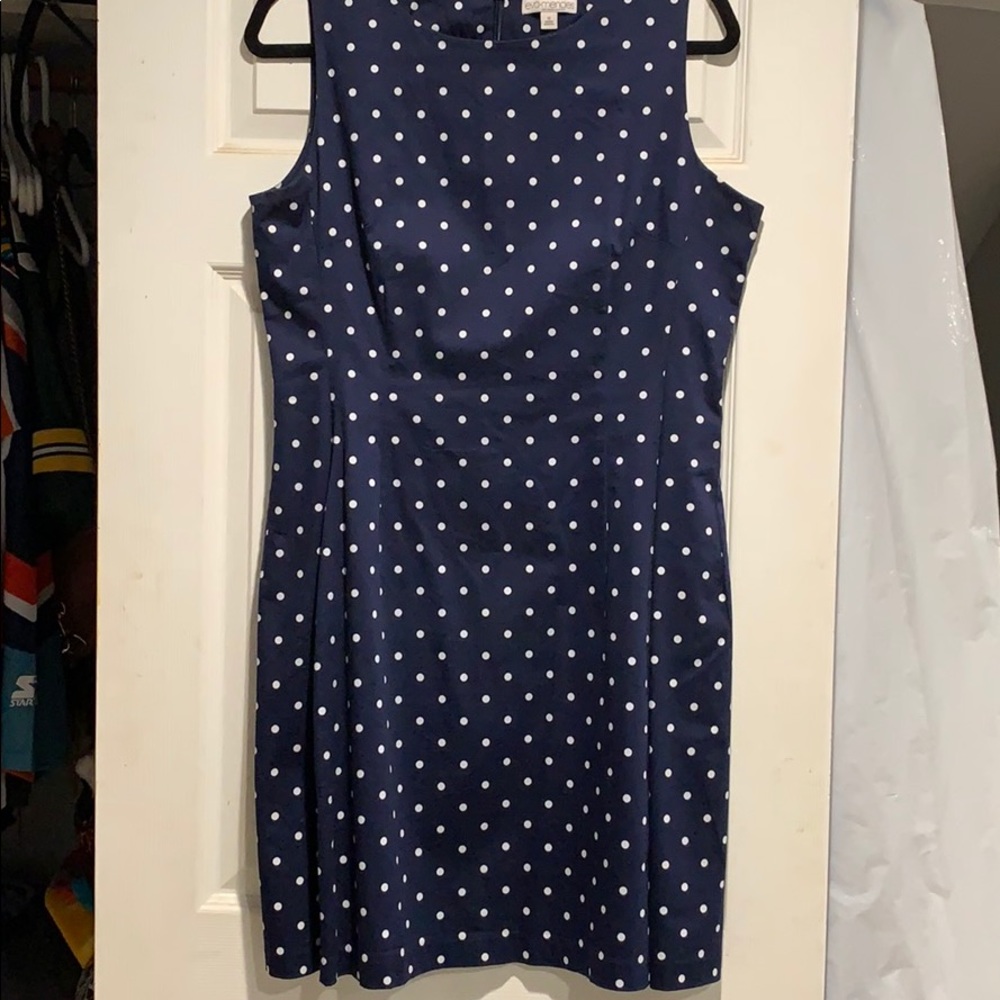 Navy blue polka dot dress